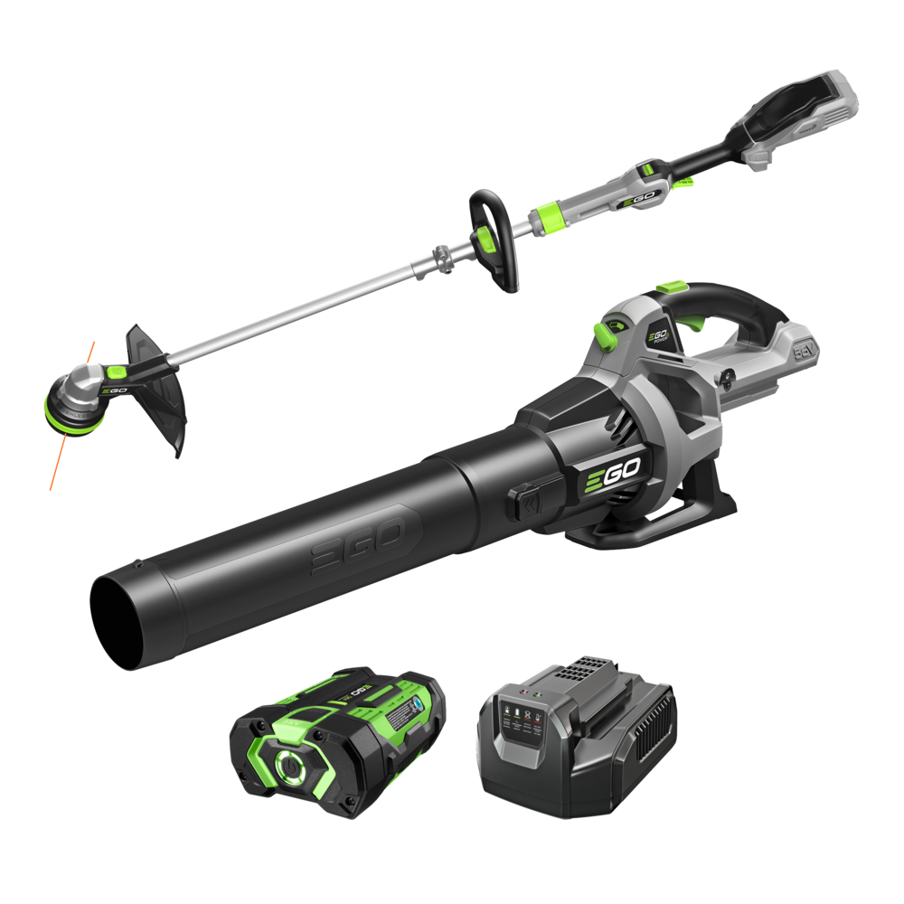 EGO string trimmer and blower kit with battery and charger